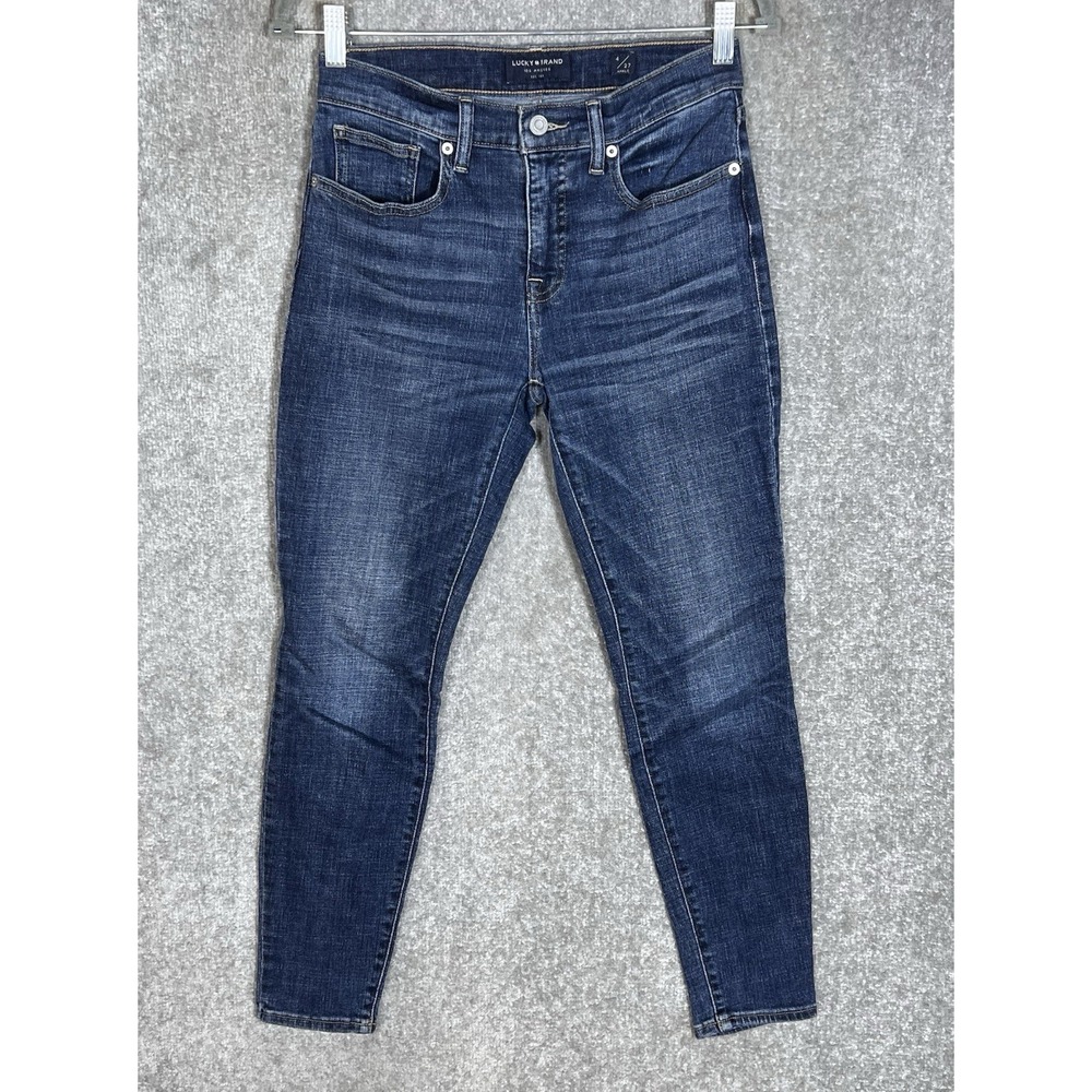 Lucky Brand Mid Rise Skinny Ava Ankle Jeans Womens Sz 4/27 Blue Stretch Pockets